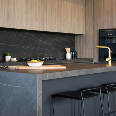 Pietra Grey marble provided by Artstone used for kitchen tops